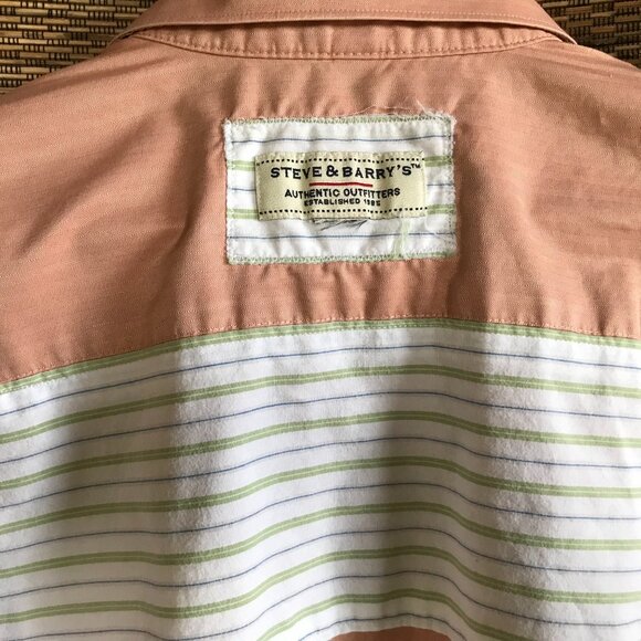 Mixed Plaid Button-Down Shirt, M-XL: Upcycled Boho Top, Applique Stars & Fringe - Picture 5 of 11